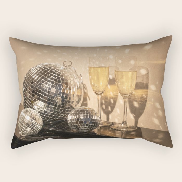 Disco Ball Champagne Celebration Glam Photography  Rectangular Pillow Gallery Image 2