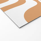 Liquid Swirl Retro Modern Abstract Pattern in Caramel Ochre and White Welcome Mat Gallery Image 2