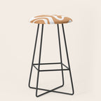 Liquid Swirl Retro Modern Abstract Pattern in Caramel Ochre and White Stool Gallery Image 1