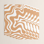 Liquid Swirl Retro Modern Abstract Pattern in Caramel Ochre and White Wrapping Paper Gallery Image 3