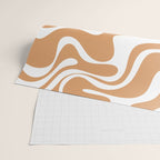 Liquid Swirl Retro Modern Abstract Pattern in Caramel Ochre and White Wrapping Paper Gallery Image 2