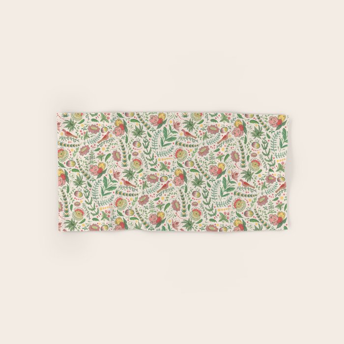 Swedish Floral - Cream Bath Towel Gallery Image 1