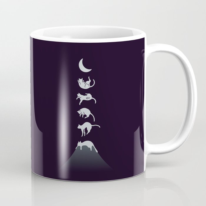 Cat Landscape 103: Falling Cat Moon Coffee Mug Gallery Image 1