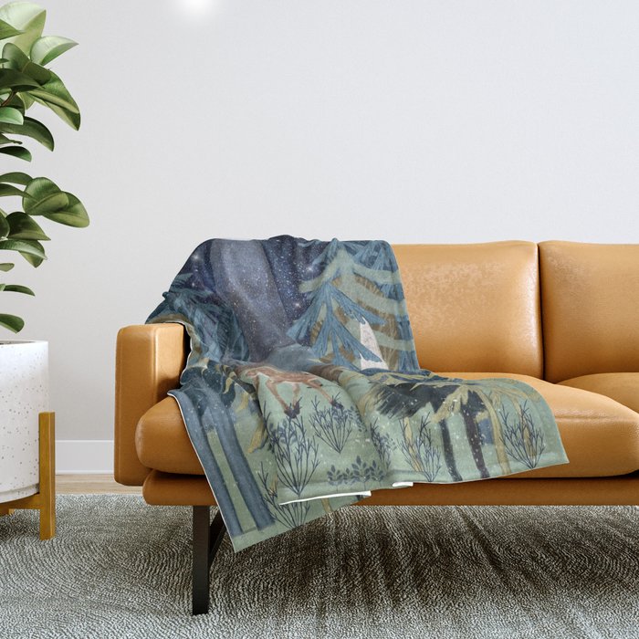 the secret forest Throw Blanket Gallery Image 1