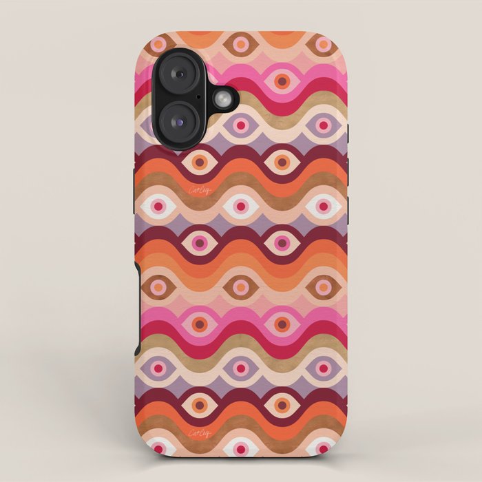 Psychedelic Eye Melt - Pink & Bronze iPhone Case Gallery Image 1