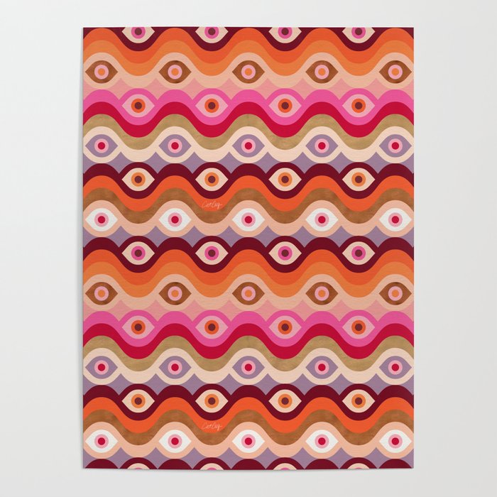 Psychedelic Eye Melt - Pink & Bronze Poster Gallery Image 4