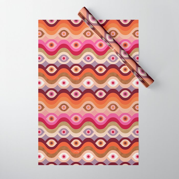 Psychedelic Eye Melt - Pink & Bronze Wrapping Paper Gallery Image 1