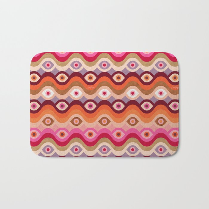 Psychedelic Eye Melt - Pink & Bronze Bath Mat Gallery Image 1
