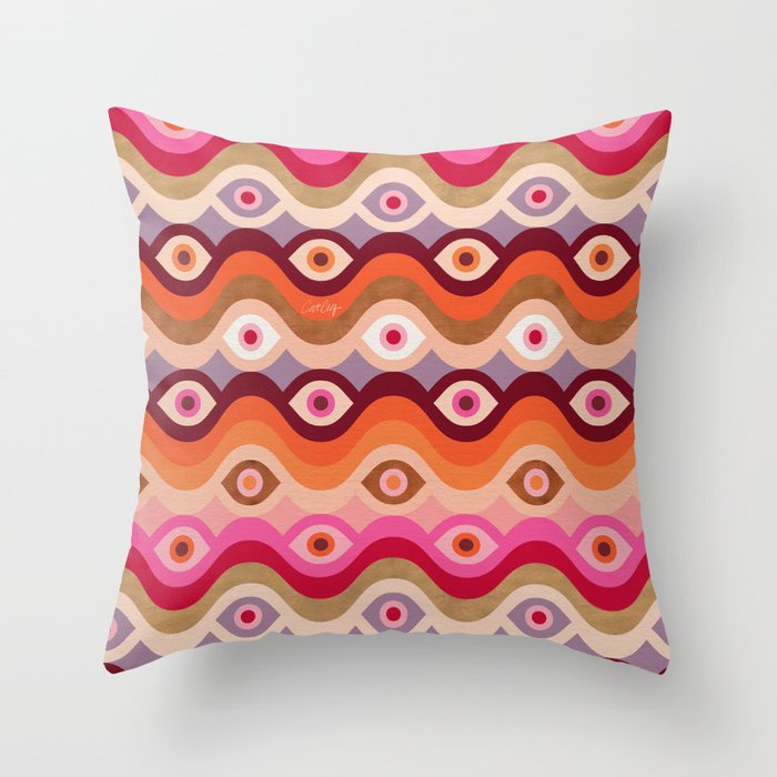 Psychedelic Eye Melt - Pink & Bronze Throw Pillow Gallery Image 6