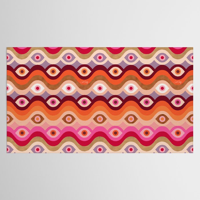Psychedelic Eye Melt - Pink & Bronze Tablecloth Gallery Image 2