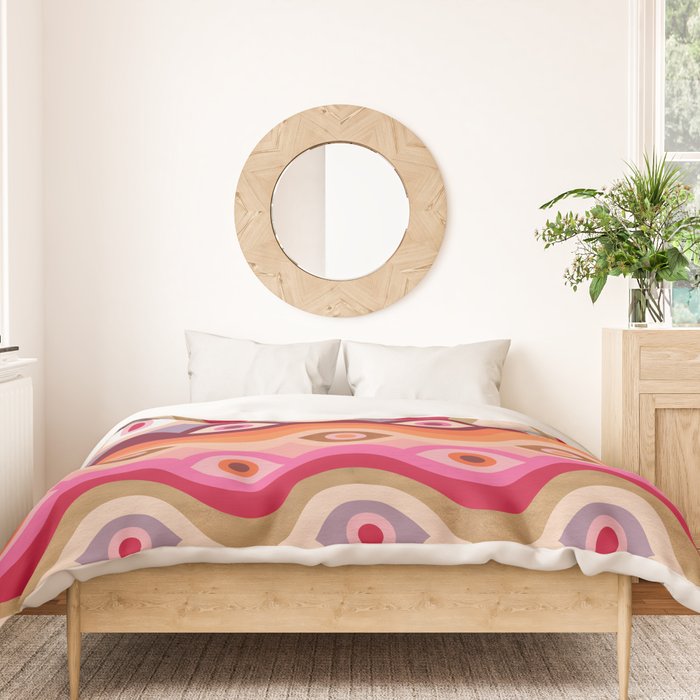 Psychedelic Eye Melt - Pink & Bronze Duvet Cover Gallery Image 3