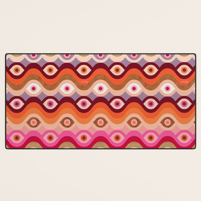 Psychedelic Eye Melt - Pink & Bronze Desk Mat Gallery Image 3