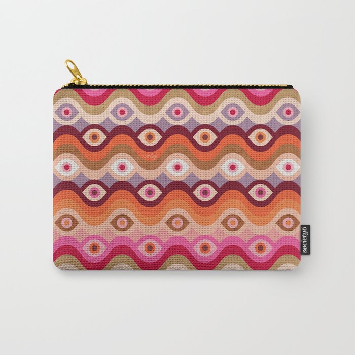 Psychedelic Eye Melt - Pink & Bronze Carry All Pouch Gallery Image 1
