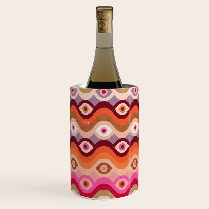 Psychedelic Eye Melt - Pink & Bronze Wine Chiller Gallery Image 1
