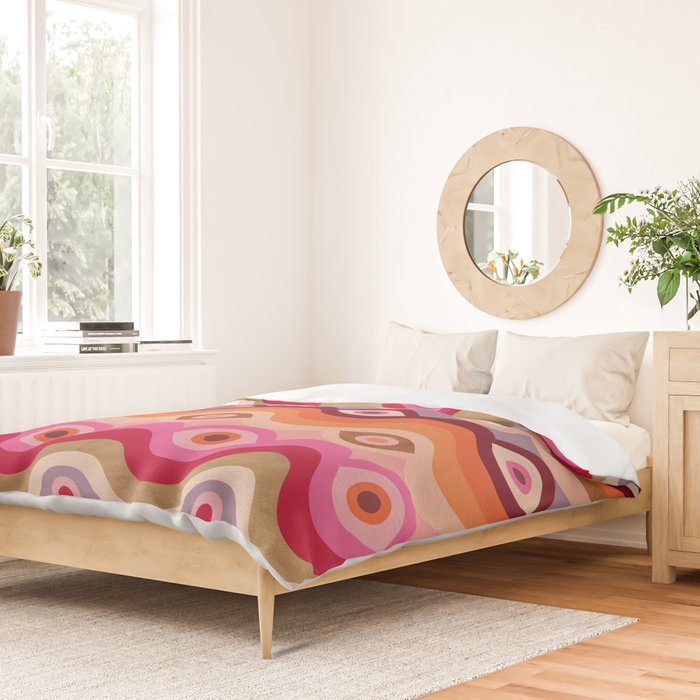 Psychedelic Eye Melt - Pink & Bronze Duvet Cover Gallery Image 2