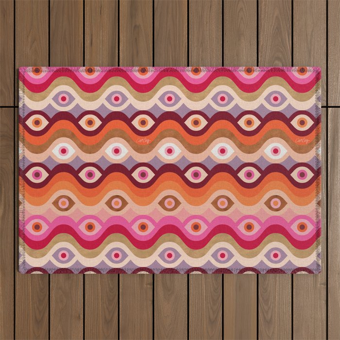 Psychedelic Eye Melt - Pink & Bronze Outdoor Rug Gallery Image 1