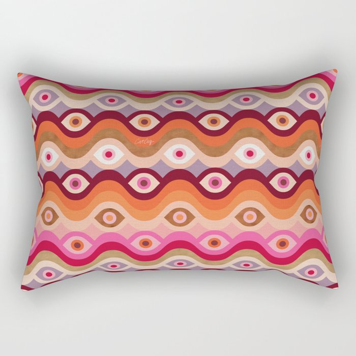 Psychedelic Eye Melt - Pink & Bronze Rectangular Pillow Gallery Image 2