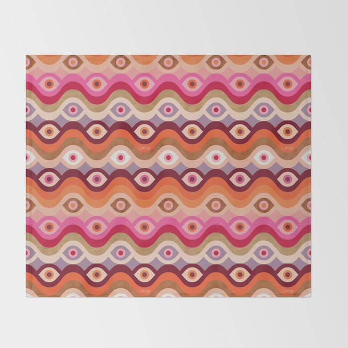 Psychedelic Eye Melt - Pink & Bronze Throw Blanket Gallery Image 2