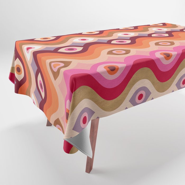 Psychedelic Eye Melt - Pink & Bronze Tablecloth Gallery Image 1