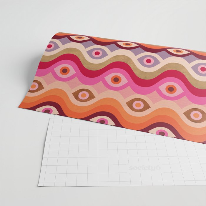 Psychedelic Eye Melt - Pink & Bronze Wrapping Paper Gallery Image 2