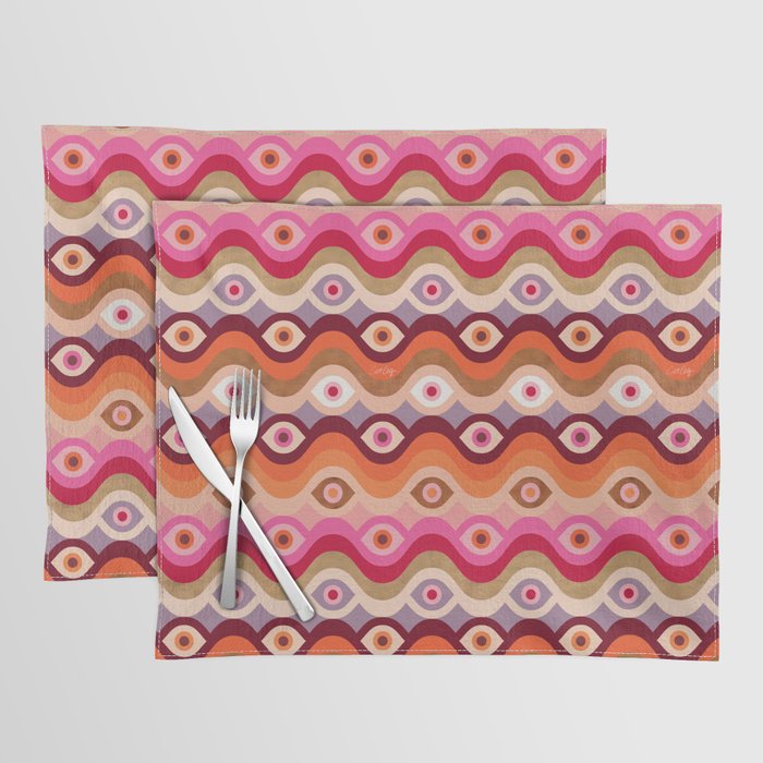 Psychedelic Eye Melt - Pink & Bronze Placemat Gallery Image 1