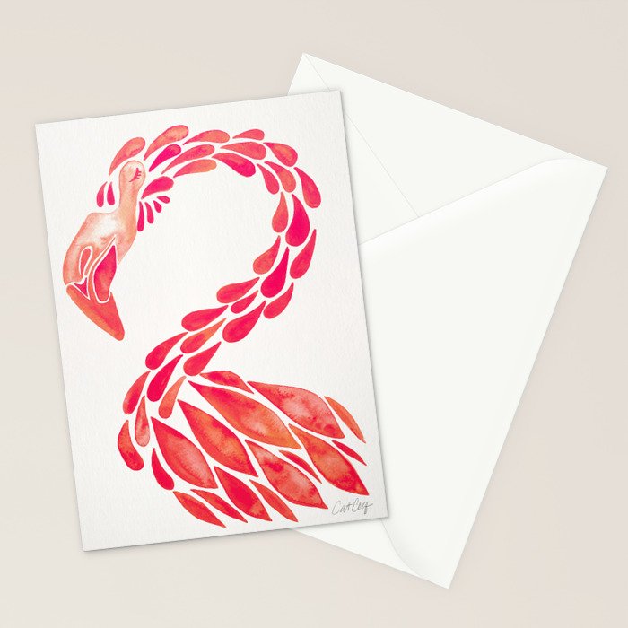Miami Flamingo - Pink OmbrÃ© Stationery Card Gallery Image 2