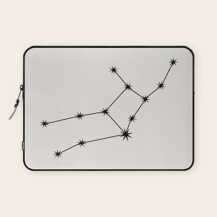 Virgo Zodiac Star Constellation Line Art White Laptop Sleeve Gallery Image 1