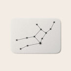 Virgo Zodiac Star Constellation Line Art White Bath Mat Gallery Image 1