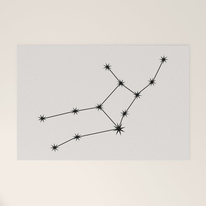 Virgo Zodiac Star Constellation Line Art White Welcome Mat Gallery Image 1
