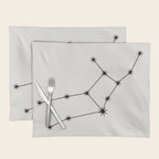 Virgo Zodiac Star Constellation Line Art White Placemat Gallery Image 1