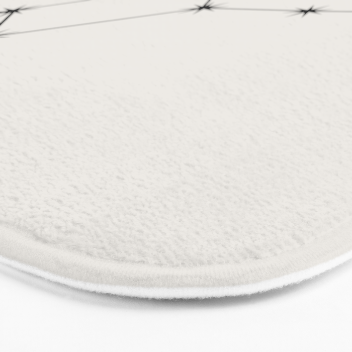 Virgo Zodiac Star Constellation Line Art White Bath Mat Gallery Image 3