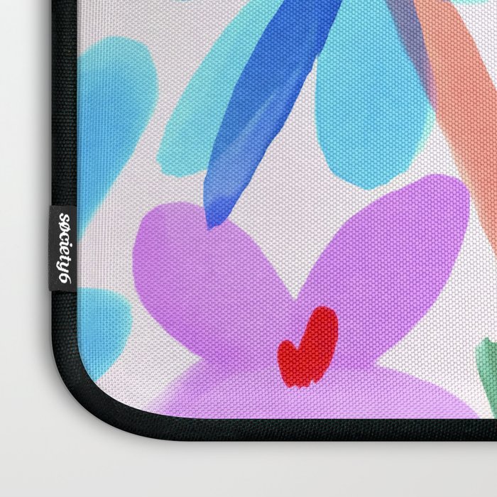Playful Petals Mid Century Bold Groovy Flower Garden  Laptop Sleeve Gallery Image 3