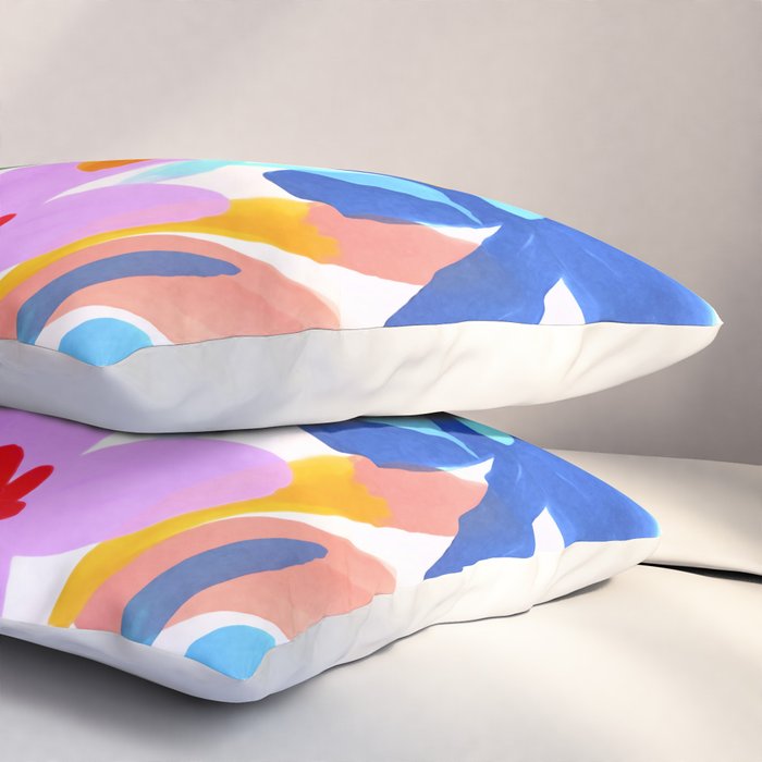 Playful Petals Mid Century Bold Groovy Flower Garden  Pillow Sham Gallery Image 3