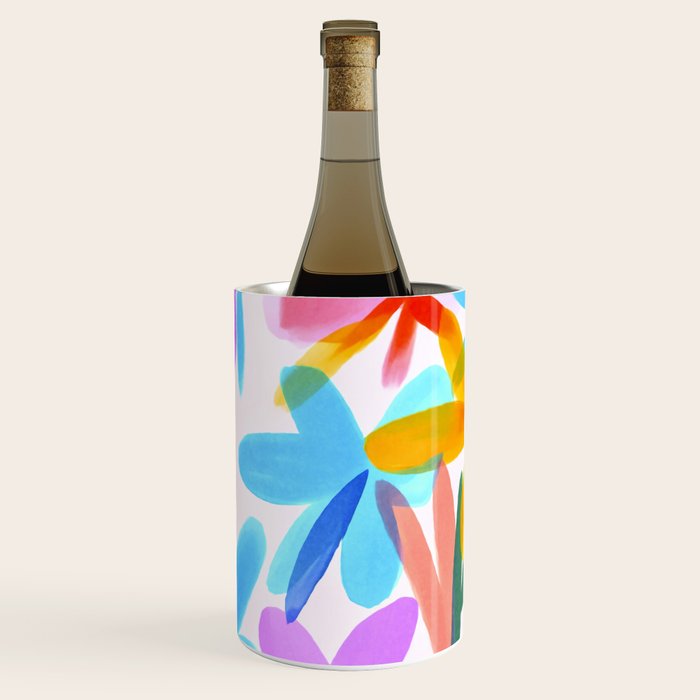 Playful Petals Mid Century Bold Groovy Flower Garden  Wine Chiller Gallery Image 2