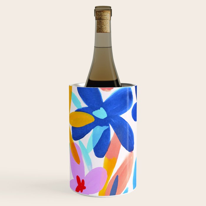 Playful Petals Mid Century Bold Groovy Flower Garden  Wine Chiller Gallery Image 3