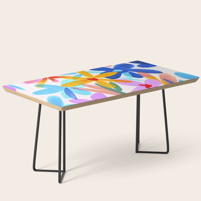 Playful Petals Mid Century Bold Groovy Flower Garden  Coffee Table Gallery Image 1