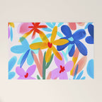 Playful Petals Mid Century Bold Groovy Flower Garden  Welcome Mat Gallery Image 1
