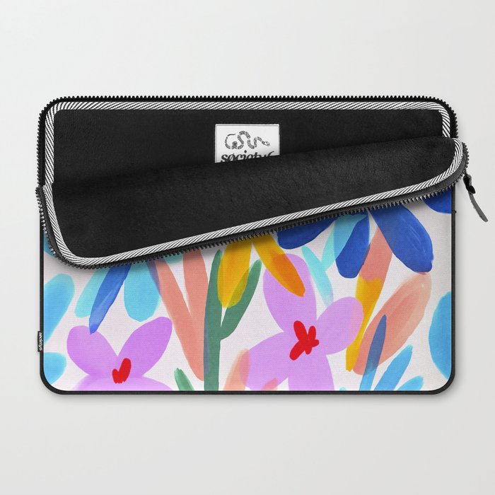 Playful Petals Mid Century Bold Groovy Flower Garden  Laptop Sleeve Gallery Image 2