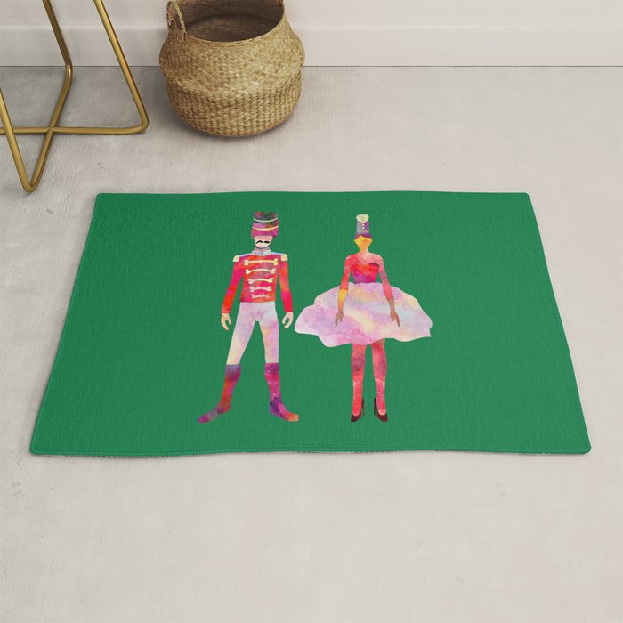Nutcracker Ballet - Candy Cane Green Rug Gallery Image 1