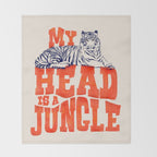 My Head is a Jungle-Tiger typography Throw Blanket Gallery Image 2