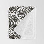 Stamped Palm Fronds Charcoal Throw Blanket Gallery Image 3