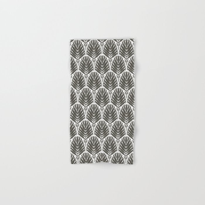 Stamped Palm Fronds Charcoal Bath Towel Gallery Image 1