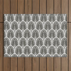 Stamped Palm Fronds Charcoal Outdoor Rug Gallery Image 1