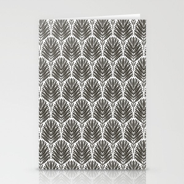 Stamped Palm Fronds Charcoal Stationery Card Gallery Image 2