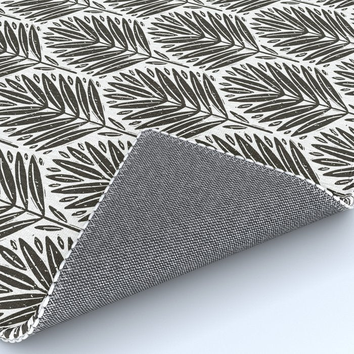 Stamped Palm Fronds Charcoal Rug Gallery Image 4