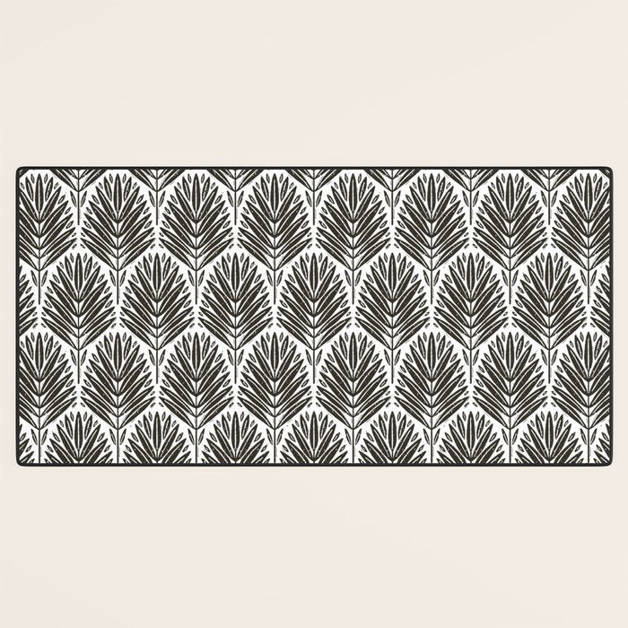 Stamped Palm Fronds Charcoal Desk Mat Gallery Image 3