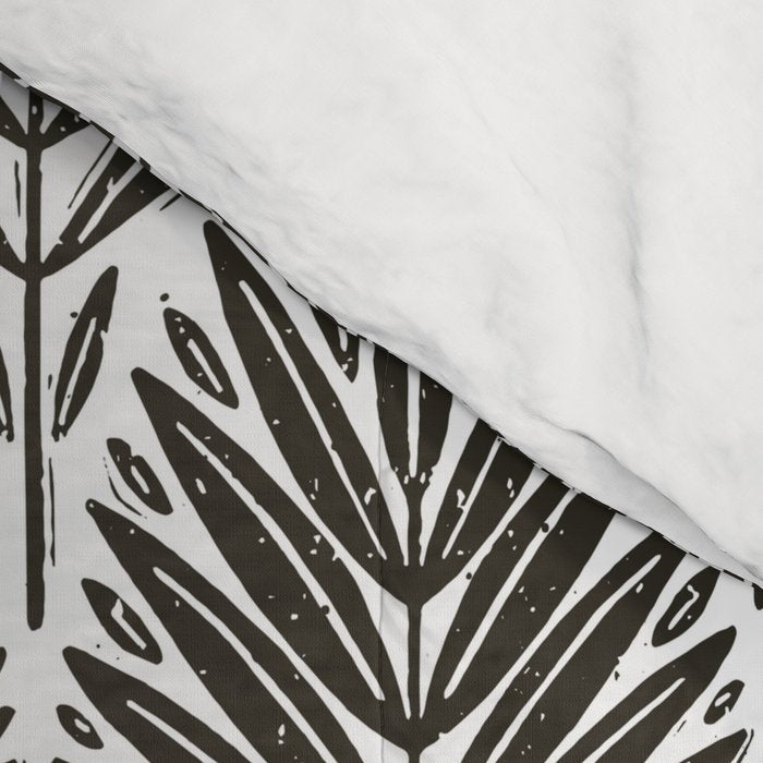 Stamped Palm Fronds Charcoal Comforter Gallery Image 4