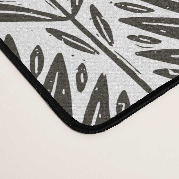Stamped Palm Fronds Charcoal Desk Mat Gallery Image 4