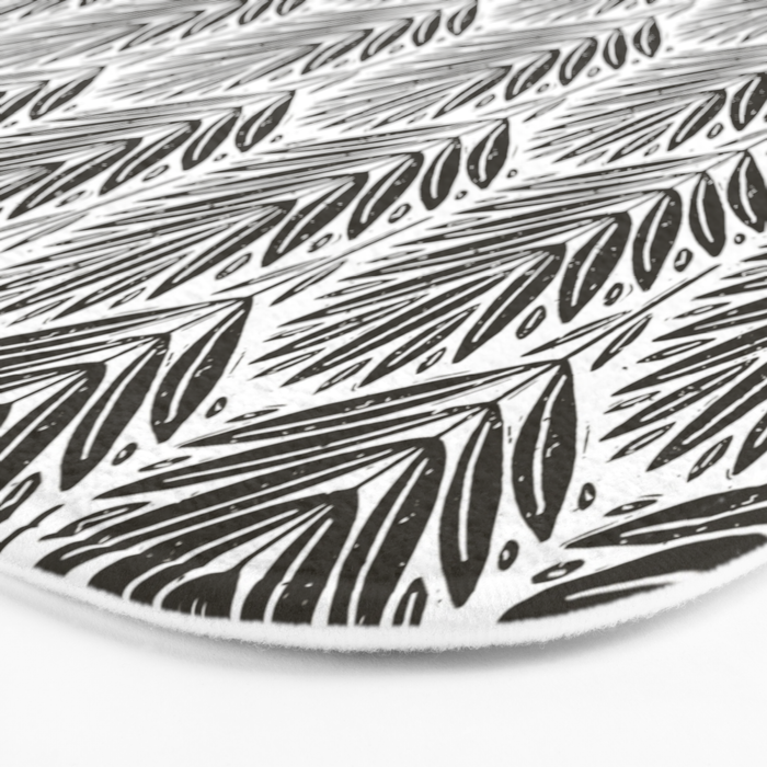 Stamped Palm Fronds Charcoal Bath Mat Gallery Image 3