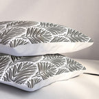 Stamped Palm Fronds Charcoal Pillow Sham Gallery Image 3